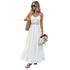 V-Neck Camisole High-Waist Maxi Dress for Women, Sleeveless
