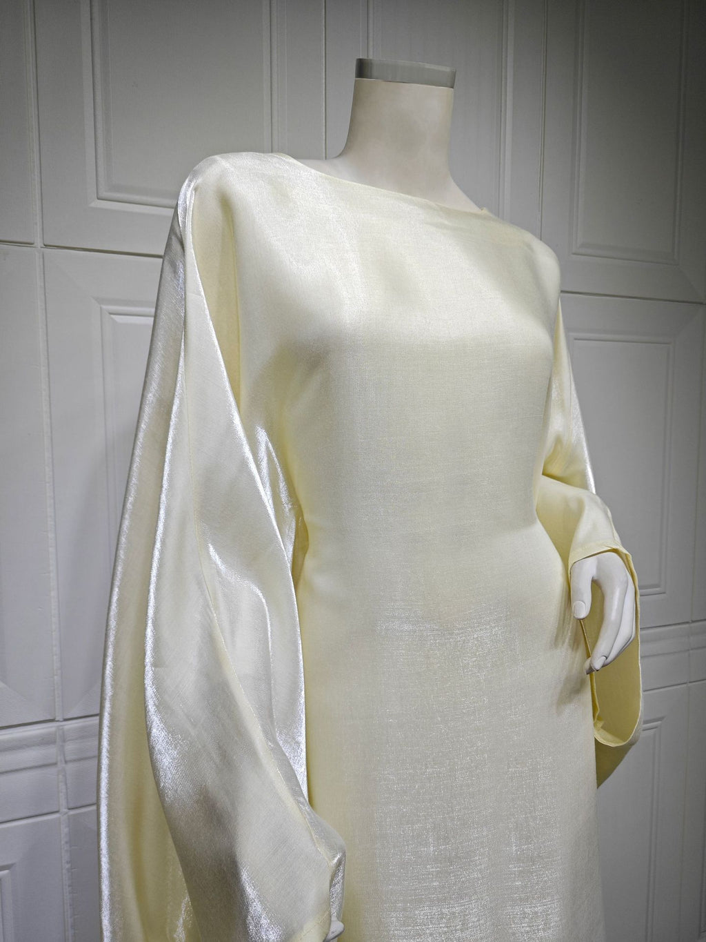 Shiny Satin Belted Maxi Dress