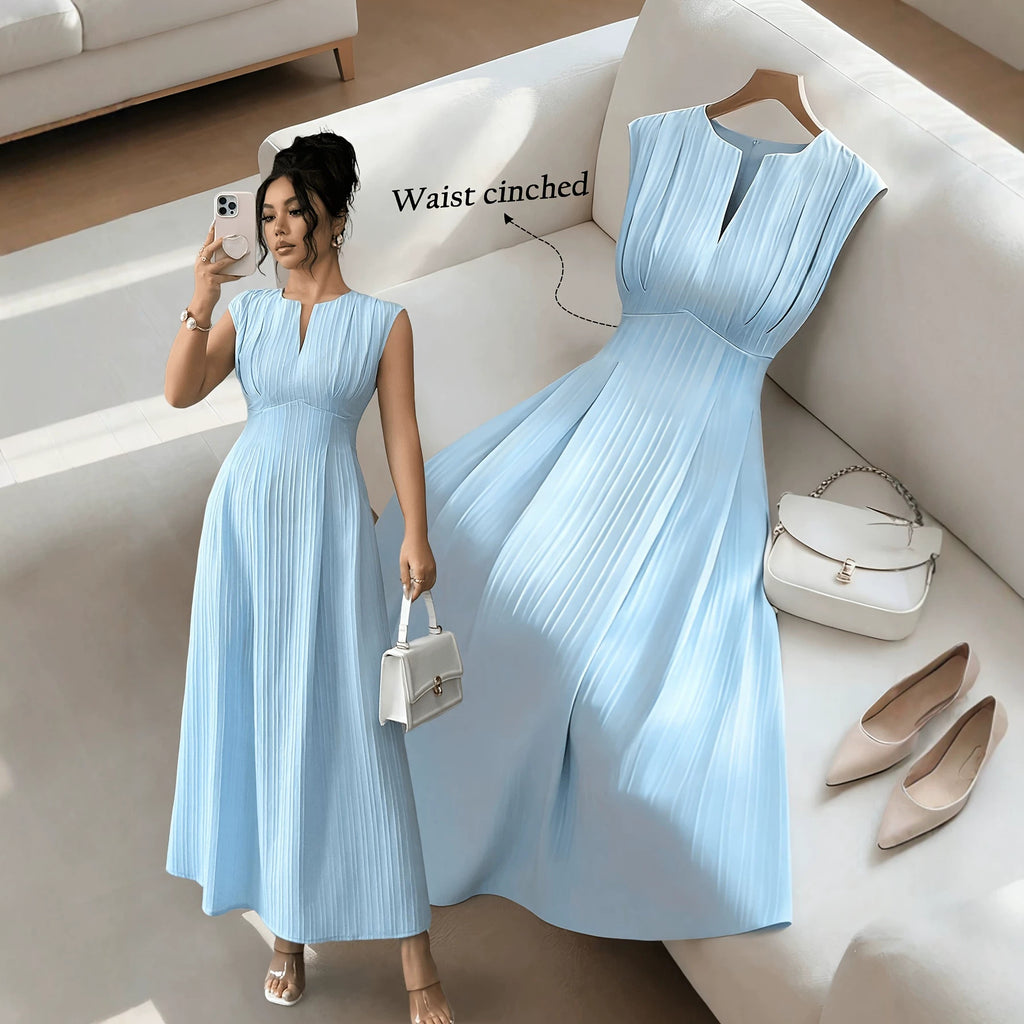 Sleeveless V-Neck A-Line Maxi Dress