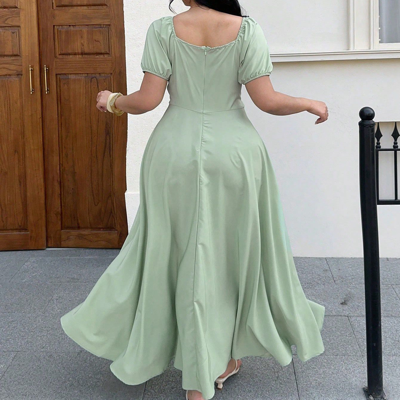 Plus-Size Square-Neck Maxi Dress