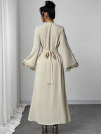 Color-Block V-Neck Maxi Dress