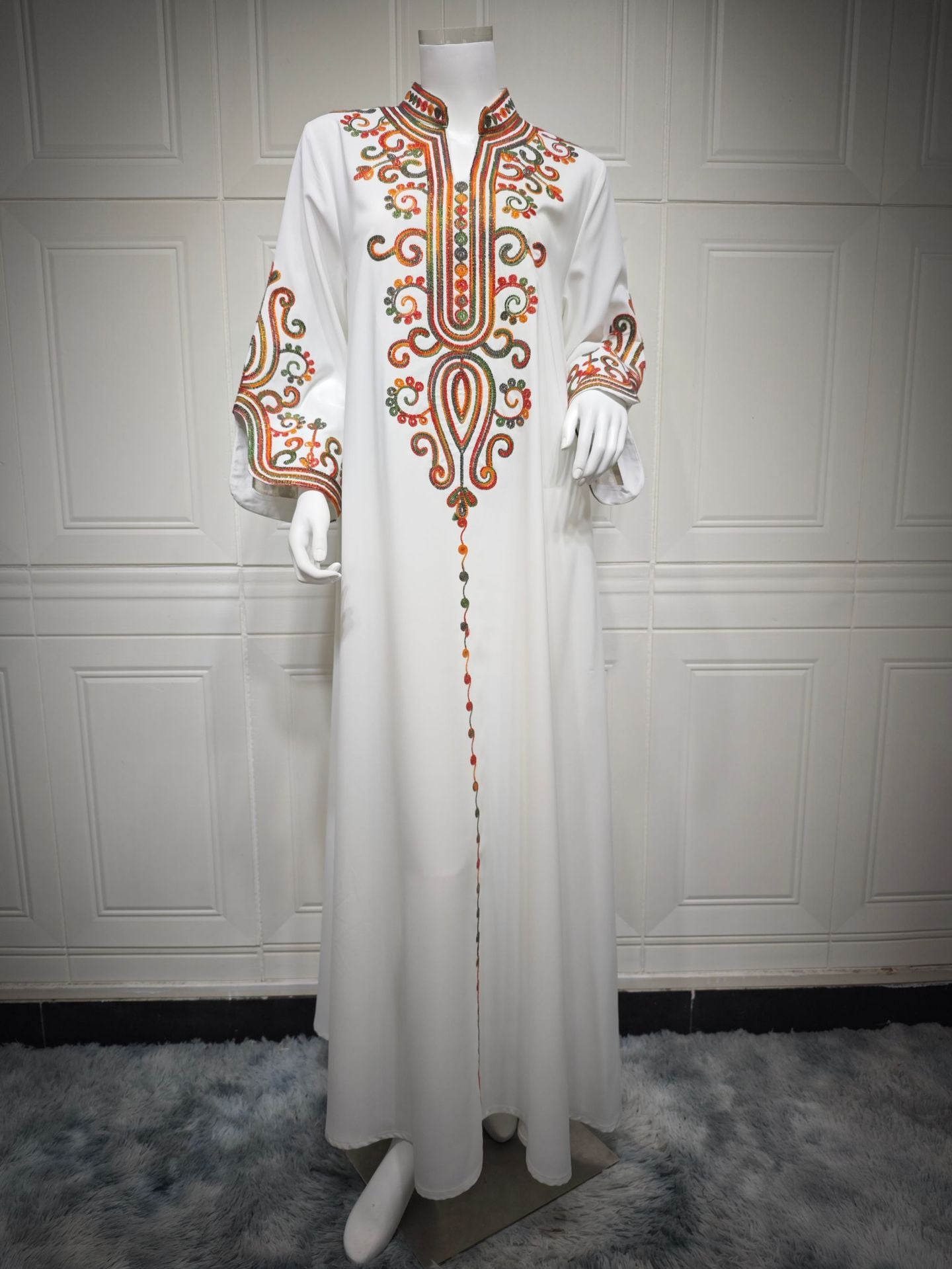 Embroidered Rope Pullover Maxi Dress