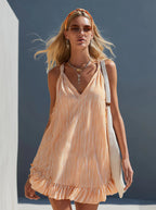 Striped Ruffle Mini Dress