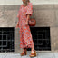 Bohemian Print Long Sleeve Flowy Maxi Dress for Women