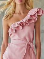 Off-Shoulder Ruffle Mini Dress