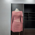 Striped Pleated Mesh Beach Dress for Women, Long Sleeve
