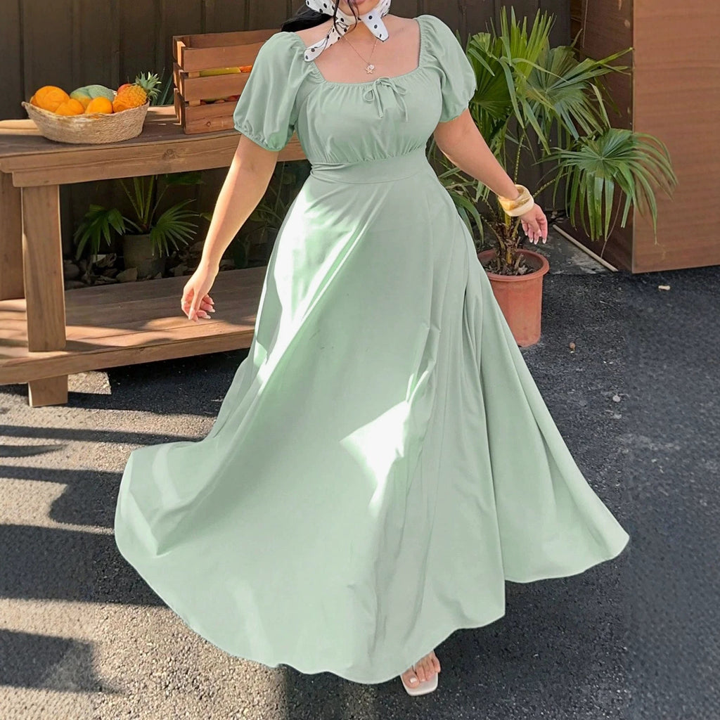 Plus-Size Square-Neck Maxi Dress
