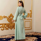 V-Neck Belted Maxi Dress