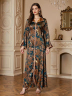 Printed Beaded Maxi Dress
