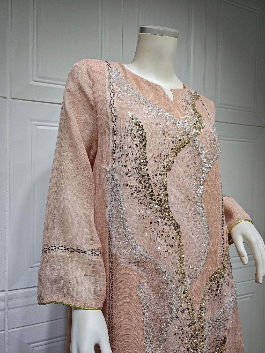 Sequin Mesh Maxi Dress