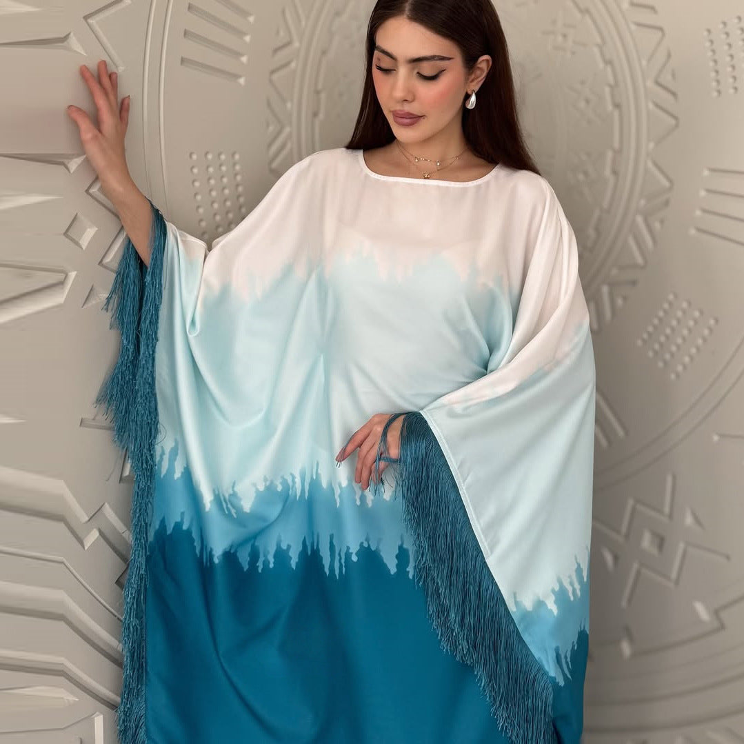 Fringe Print Maxi Dress