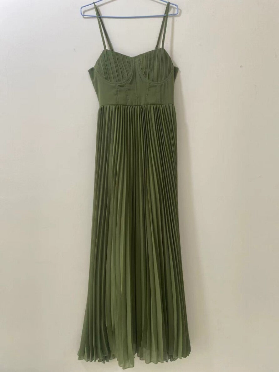 Deep V-Neck Slim-Fit Midi Dress for Women, Long Sleeve
