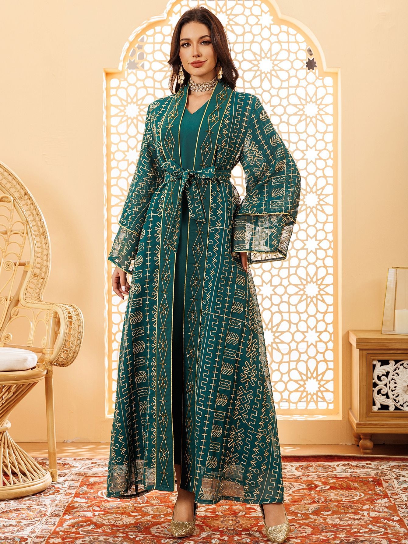 Two-Piece Mesh Maxi Dress