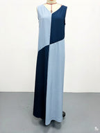 Color-Block Halter Maxi Dress