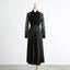 Tie-Neck High-Waist Pleated Maxi Dress