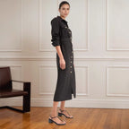 Black Button-Front Shirt Dress