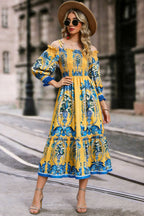 Off-Shoulder Floral Midi Dress