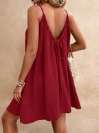 Backless Tie-Back Midi Dress