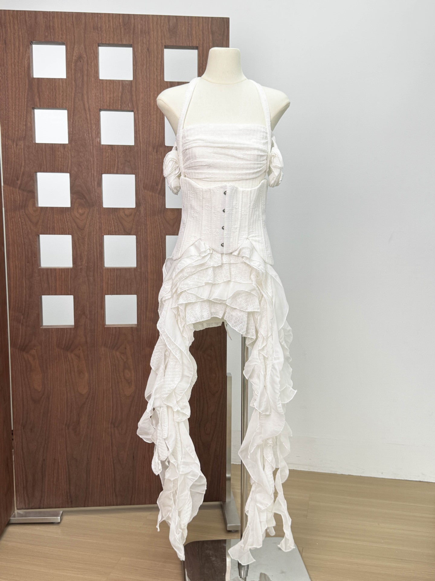 Irregular Fringe Flared Strap Maxi Dress for Women, High Waist