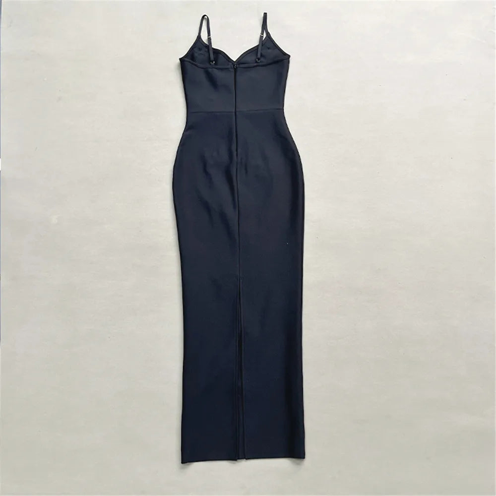Embroidered Butterfly Bead Chain Maxi Dress for Women