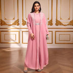 Pink Sequin Beaded Maxi Dress
