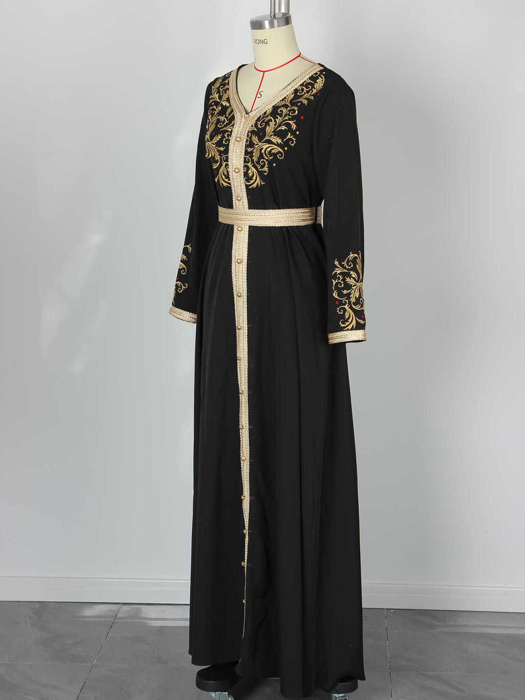 Black Embroidered Maxi Dress