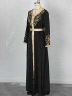 Black Embroidered Maxi Dress