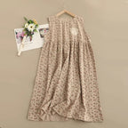 Solid Round-Neck Sleeveless Maxi Dress for Women, One Size