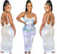 Printed Backless Strap Maxi Dress