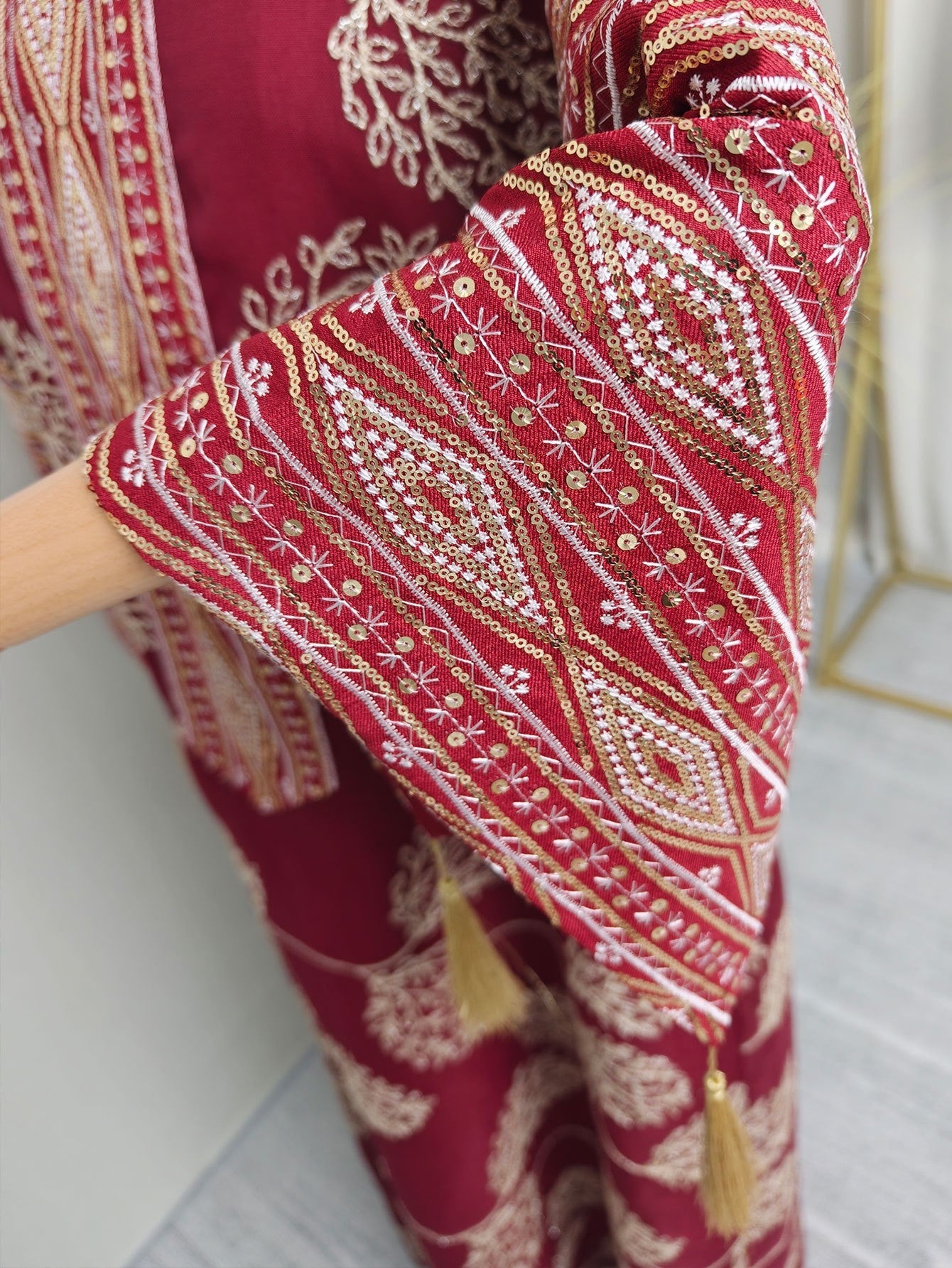 Embroidered Mesh Maxi Dress