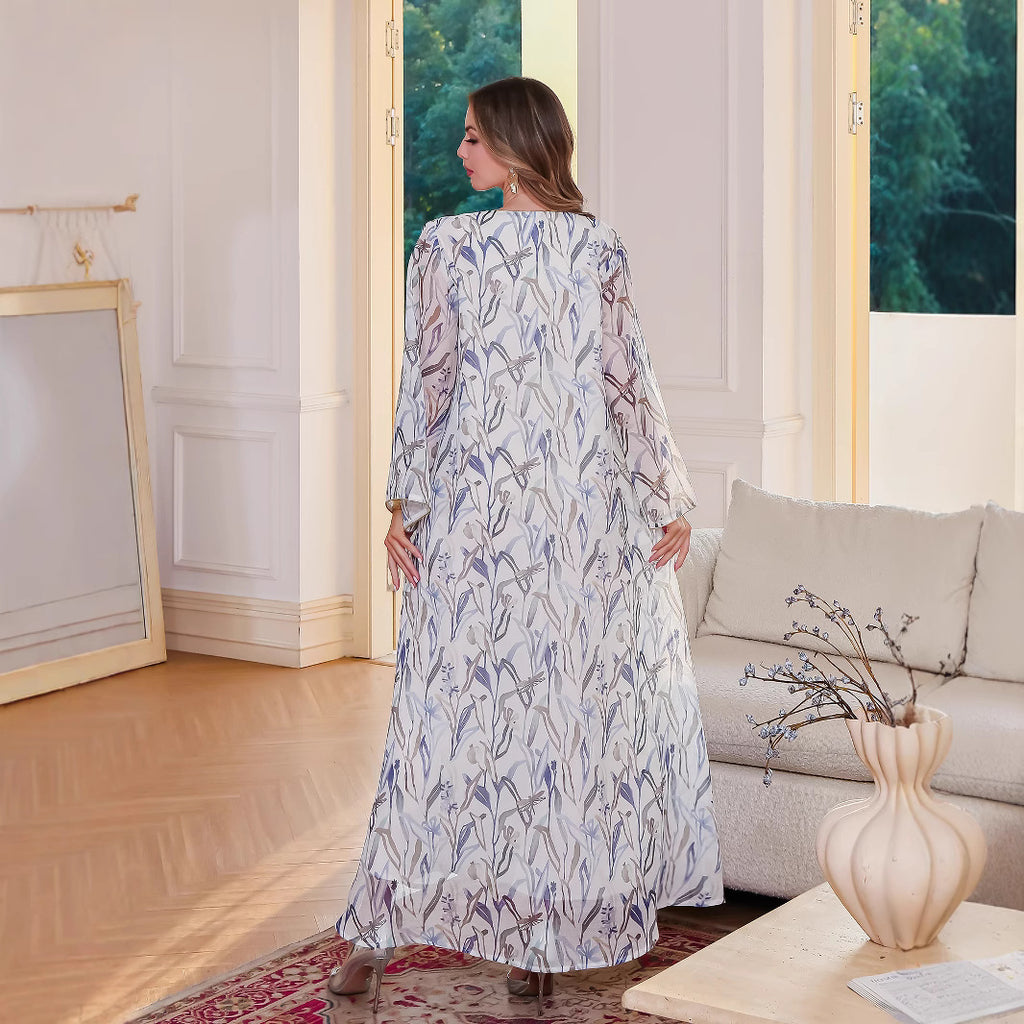 Floral Sequin V-Neck Maxi Dress