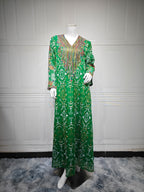 Embroidered Applique Maxi Dress