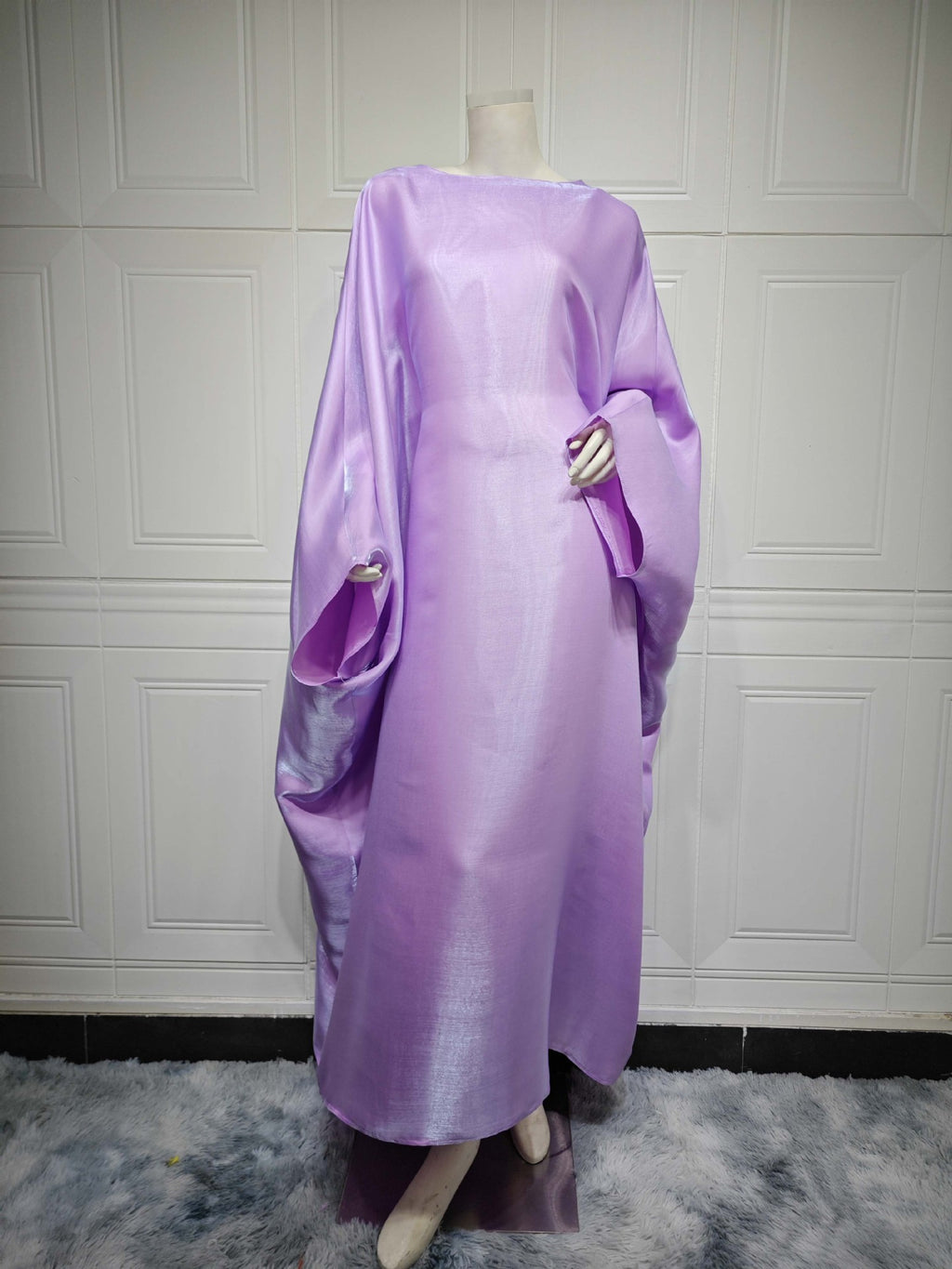 Shiny Satin Belted Maxi Dress