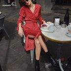 V-Neck Floral Fairy Midi Dress for Women, Holiday Style