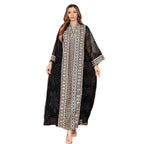 Embroidered Abaya Maxi Dress