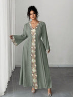 Lace Embroidered Plus-Size Maxi Dress