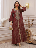 Lace-Up Kaftan Maxi Dress