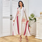 Embroidered Sequin Long-Sleeve Maxi Dress
