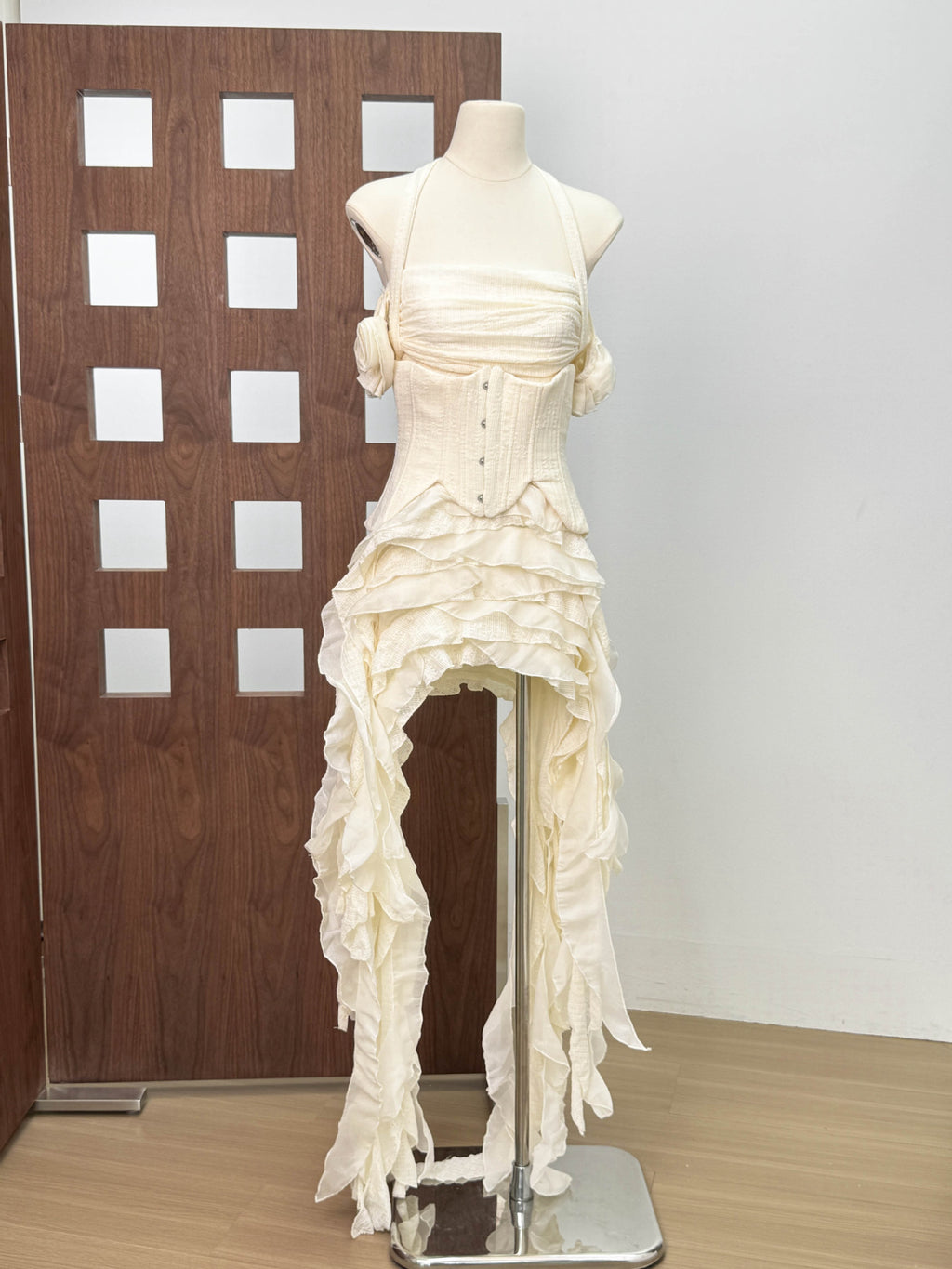 Irregular Fringe Flared Strap Maxi Dress for Women, High Waist