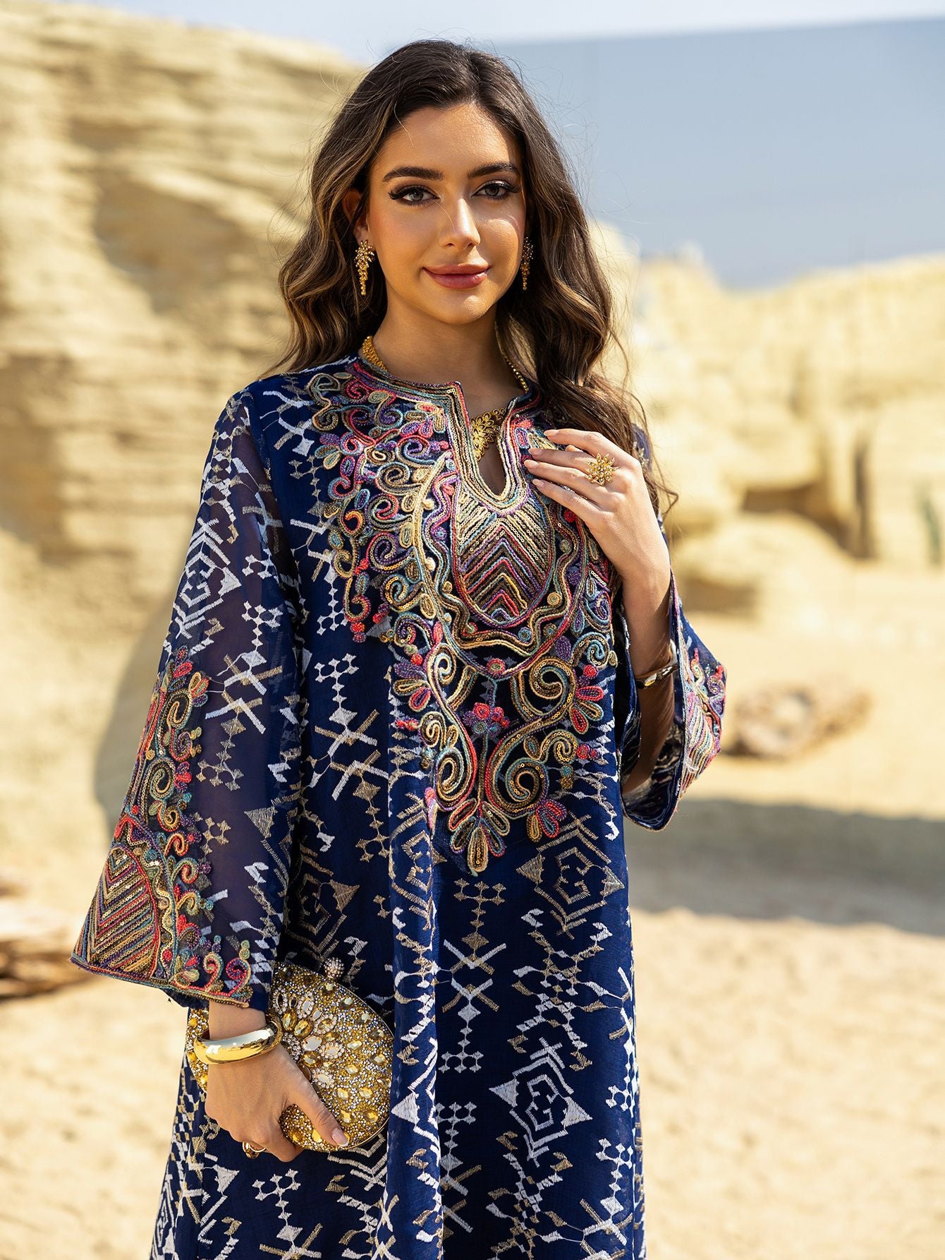 Mesh Patchwork Maxi Dress