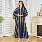 V-Neck Loose Long-Sleeve Maxi Dress
