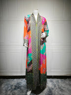 Rhinestone Printed Maxi Dress