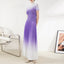 Pleated Gradient Elastic Waist Top & Skirt Co-ord Set for Women