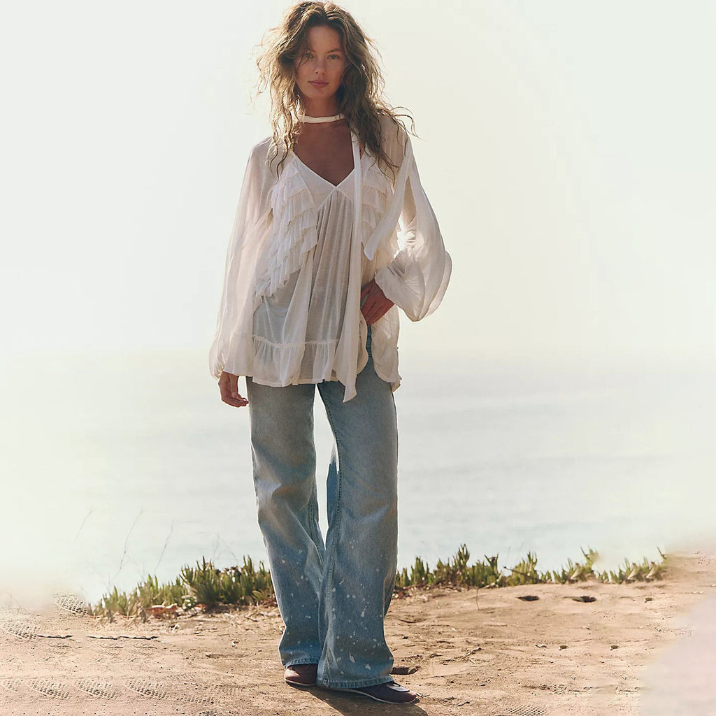 Sheer Chiffon Beach Cover-Up for Women, Over Swimwear
