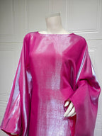 Shiny Satin Belted Maxi Dress