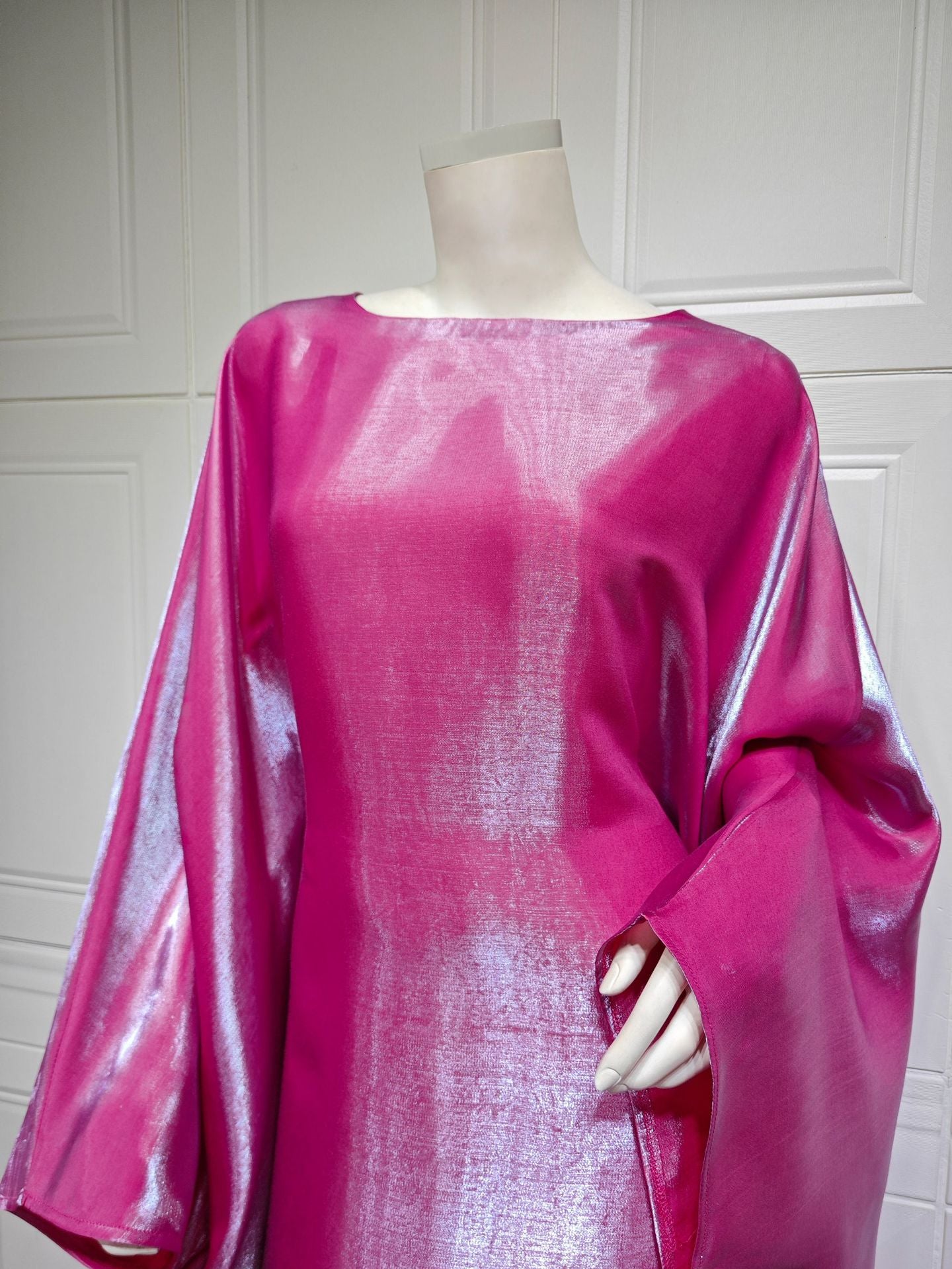 Shiny Satin Belted Maxi Dress