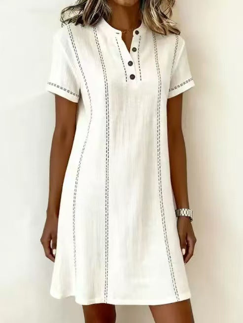 Button-Up Collared Midi Dress