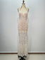 Halter Rhinestone Bodycon Maxi Dress for Women