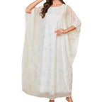 Gold-Print Chiffon Maxi Dress