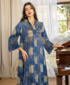 Embroidered V-Neck Maxi Dress